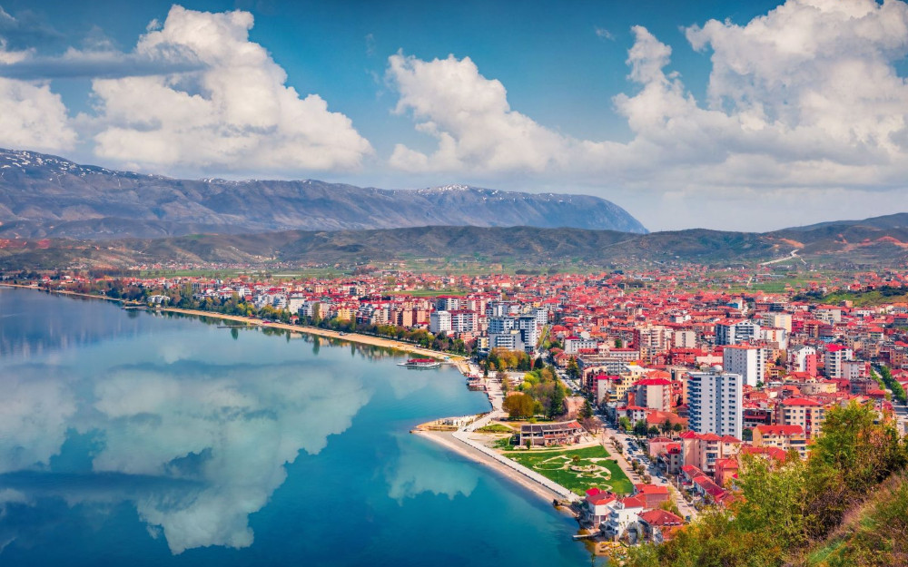 Colourful landscape shot of Pogradec, Albania